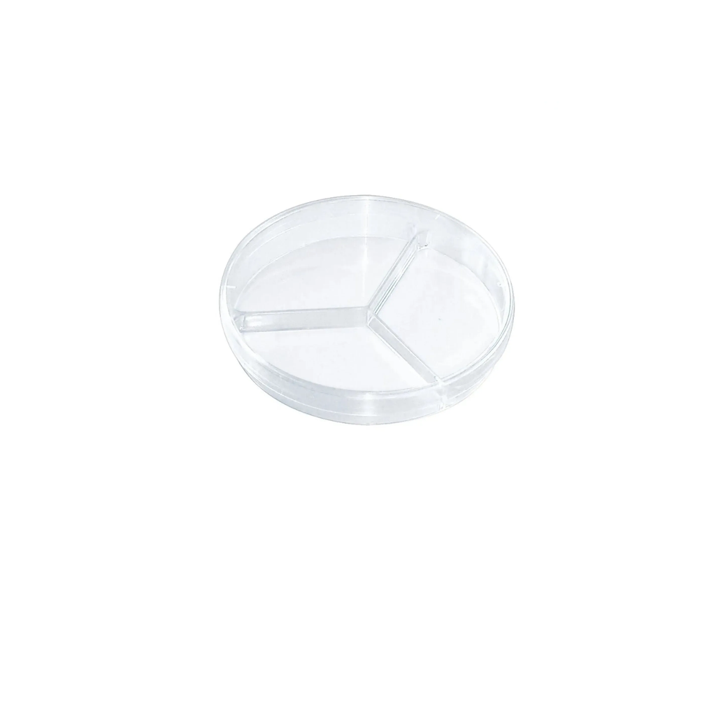 3-section Petri dishes 20pc